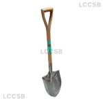 Stainless Steel (S-S) Round Shovel with Wood Handle (silver color)